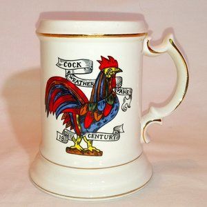 Lipper & Mann Rooster Cock Weathervane Ceramic Mustache Stein